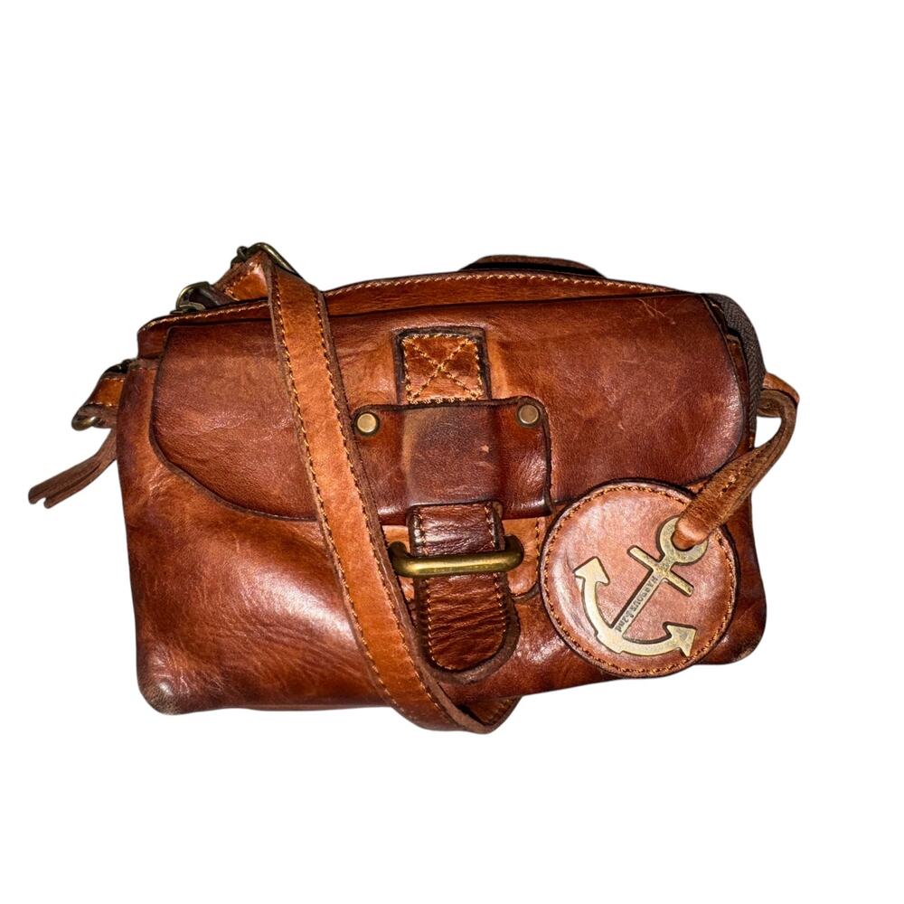 Harbour 2nd Luna Brown Leather Crossbody / Belt Bag – Cognac Distressed Leather‎